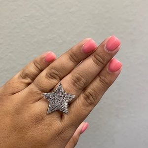 Strech Silver Star Ring- One Size